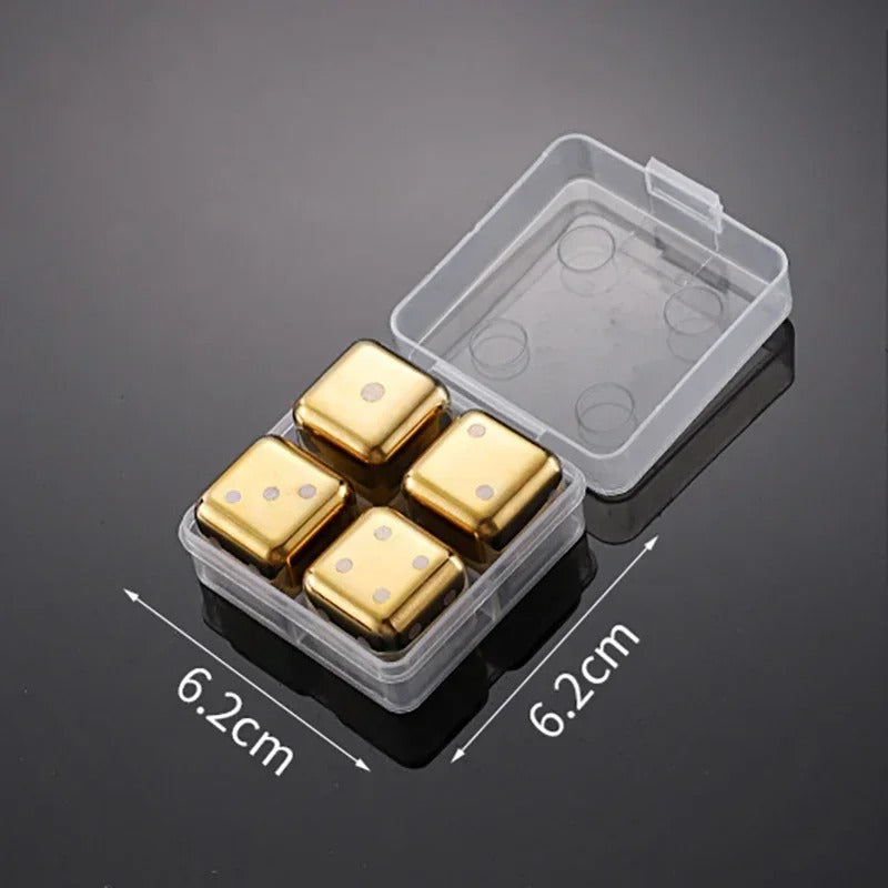 Golden dice ice cubes