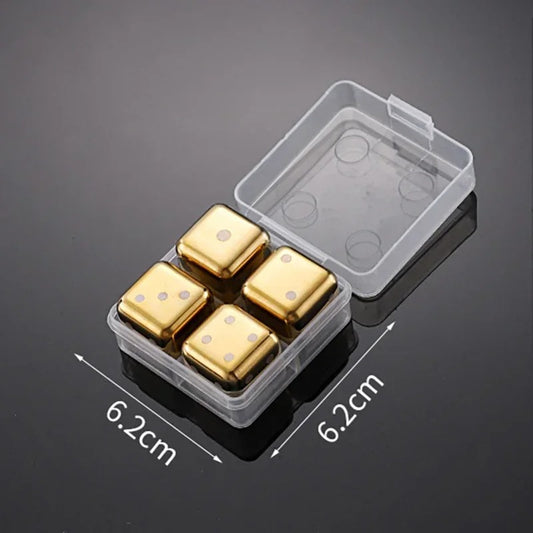 Golden dice ice cubes